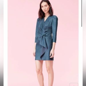 REBECCA TAYLOR 
Long Sleeve Vegan Leather Dress in Wave NEW WITH TAGS! Size 4